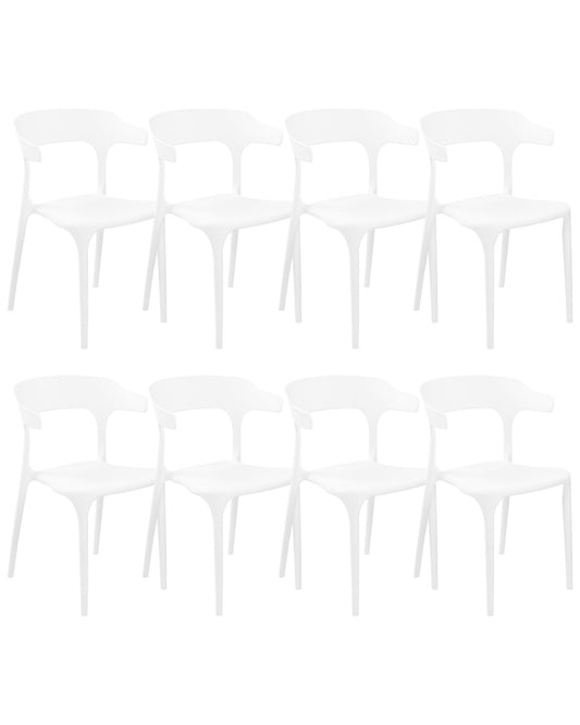 Set of 8 Dining Chairs GUBBIO White