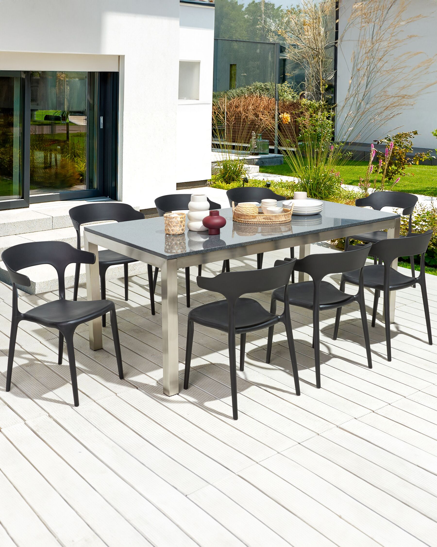 Set of 8 Dining Chairs GUBBIO Black