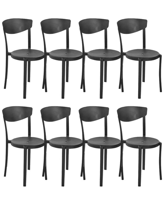 Set of 8 Dining Chairs VIESTE Black