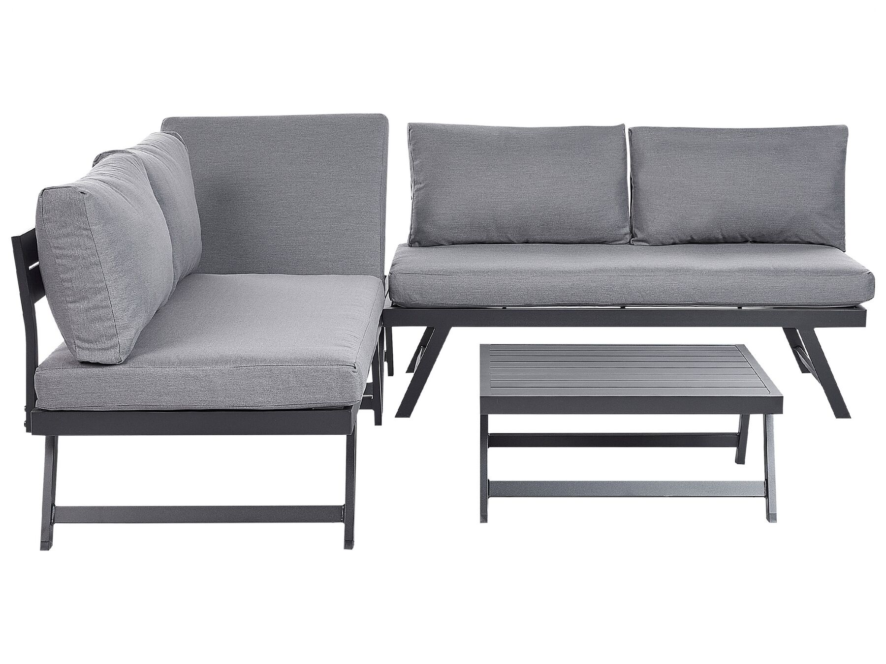 Garden Corner Sofa with Table 5 Seater COCCORINO Metal Grey