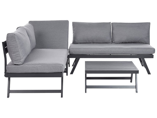 Garden Corner Sofa with Table 5 Seater COCCORINO Metal Grey