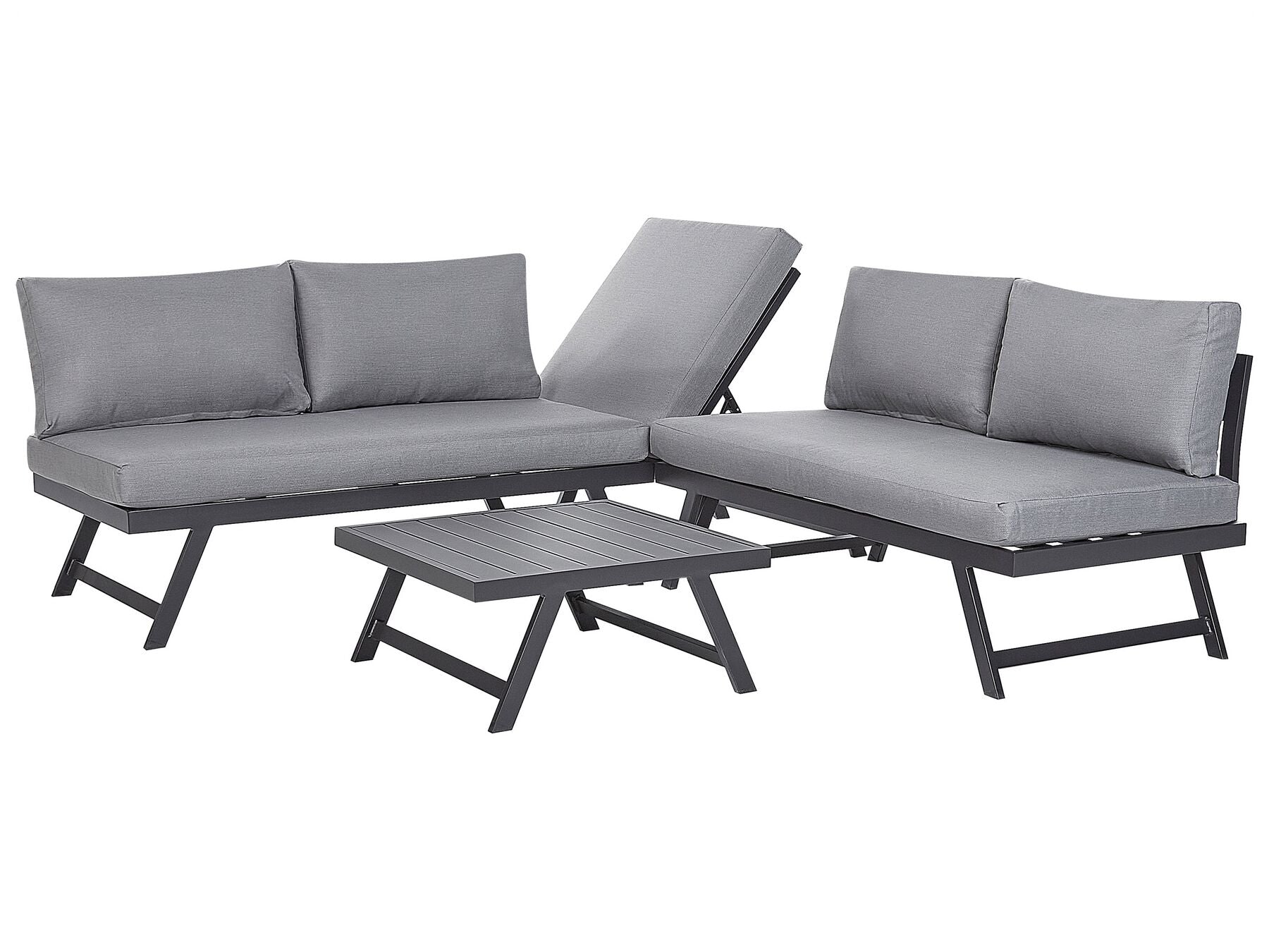 Garden Corner Sofa with Table 5 Seater COCCORINO Metal Grey