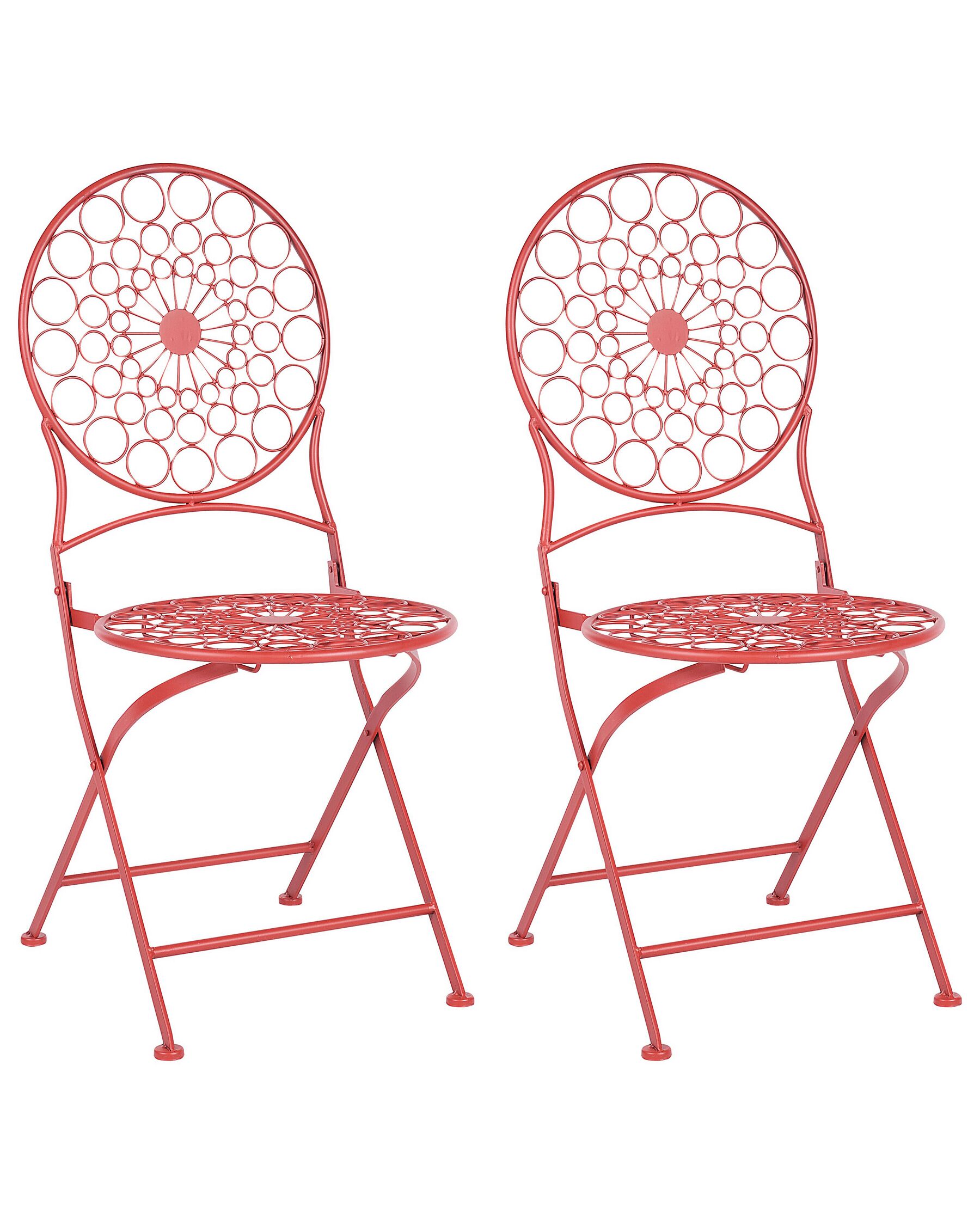 Set of 2 Garden Chairs SCARIO Metal Red
