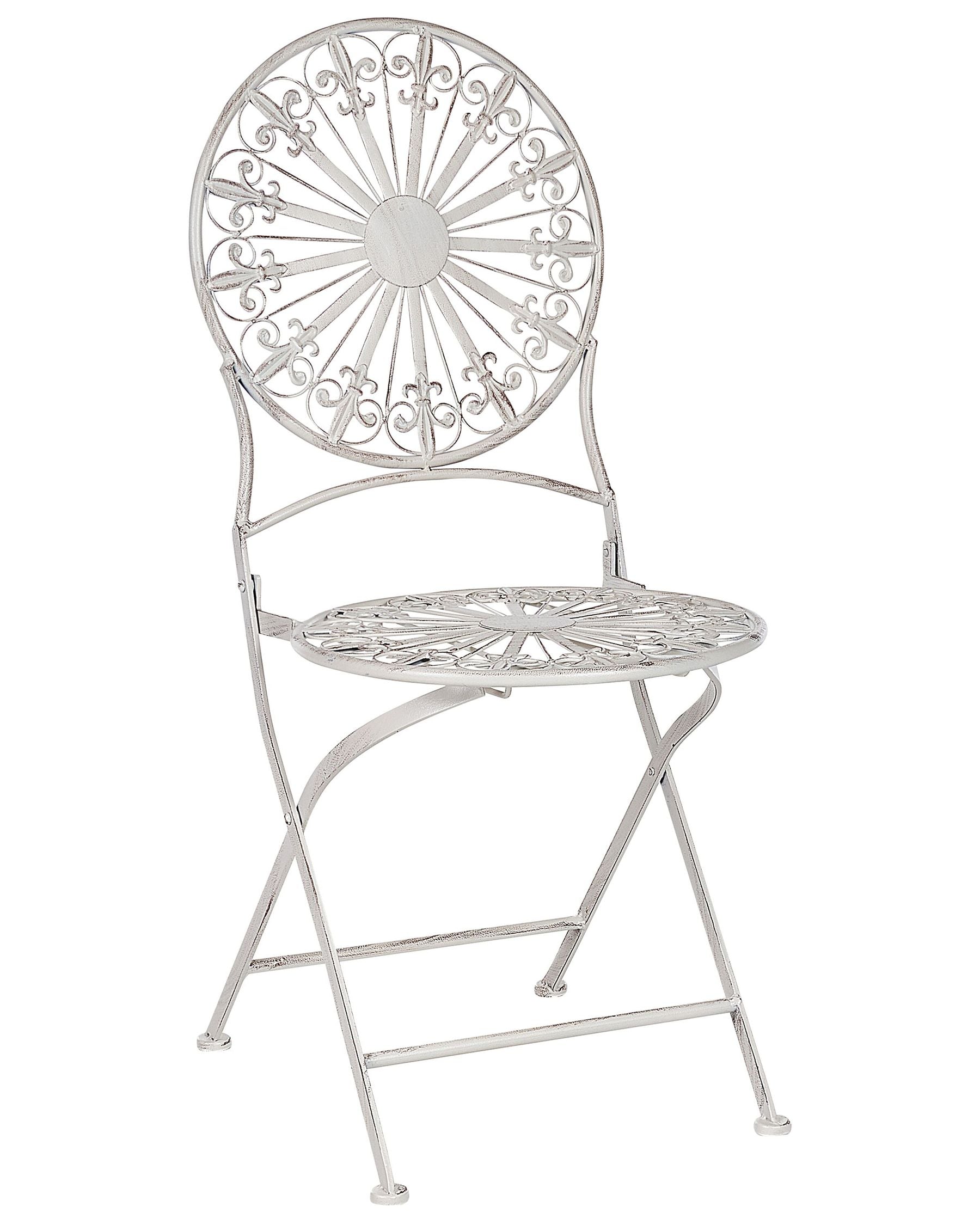 Set of 2 Garden Chairs SCAFA Metal White