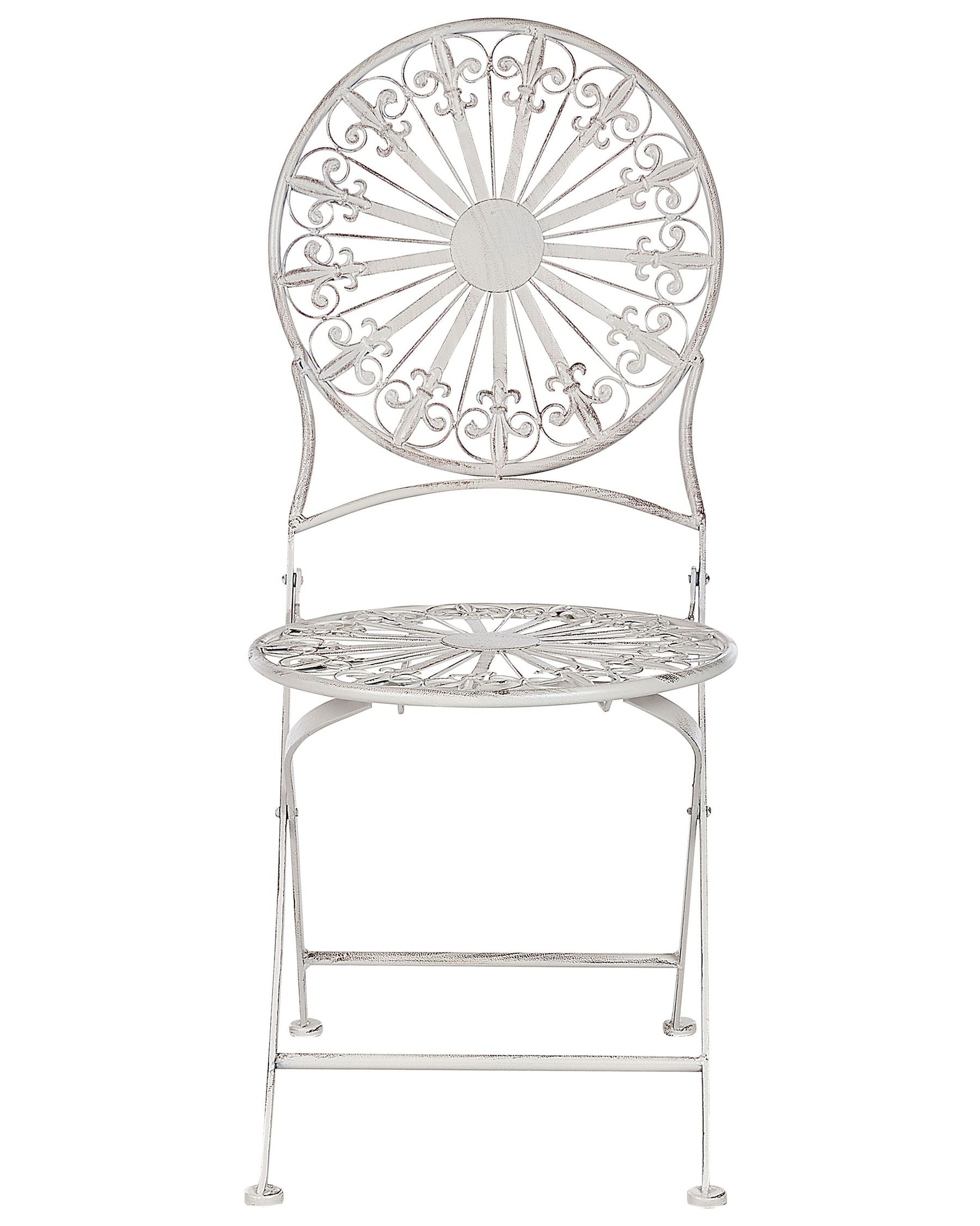 Set of 2 Garden Chairs SCAFA Metal White
