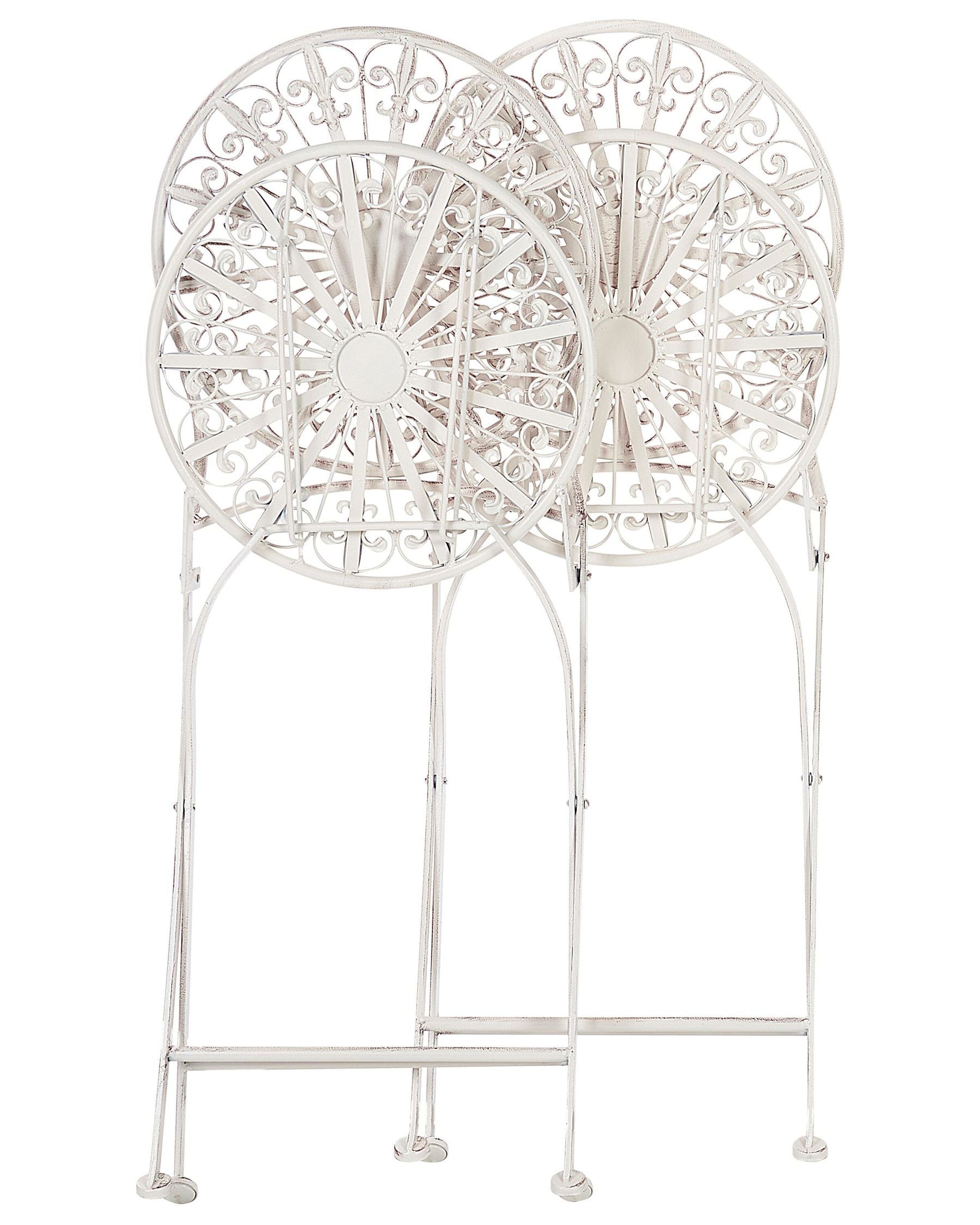 Set of 2 Garden Chairs SCAFA Metal White