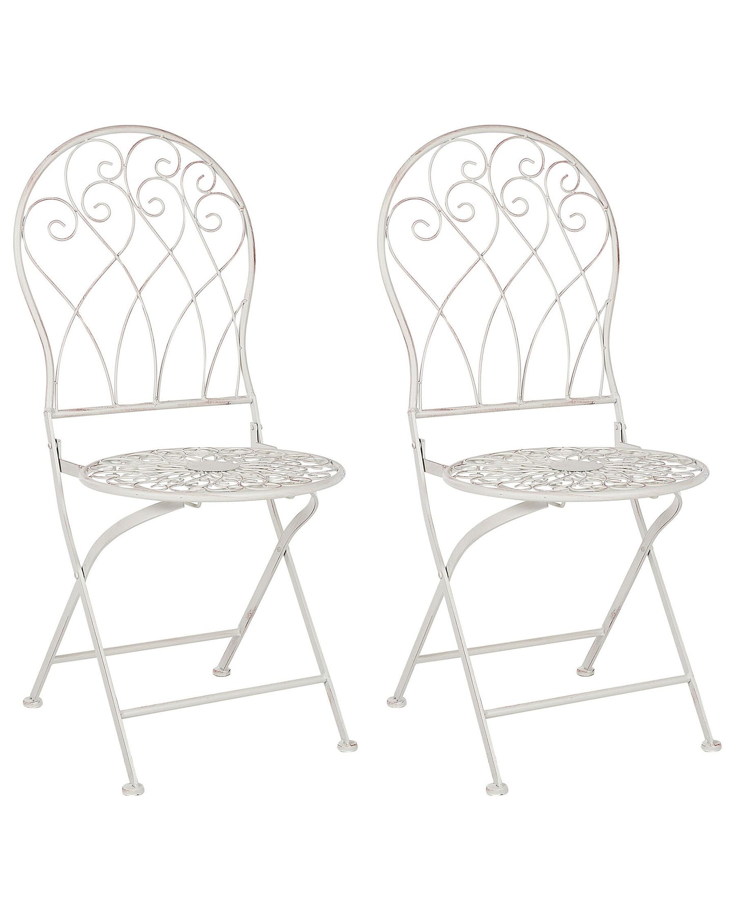 Set of 2 Garden Chairs STIFFE Metal White
