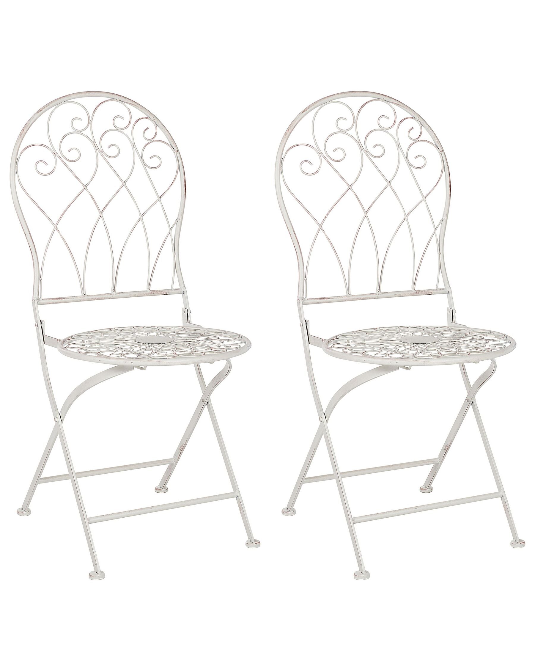 Set of 2 Garden Chairs STIFFE Metal White