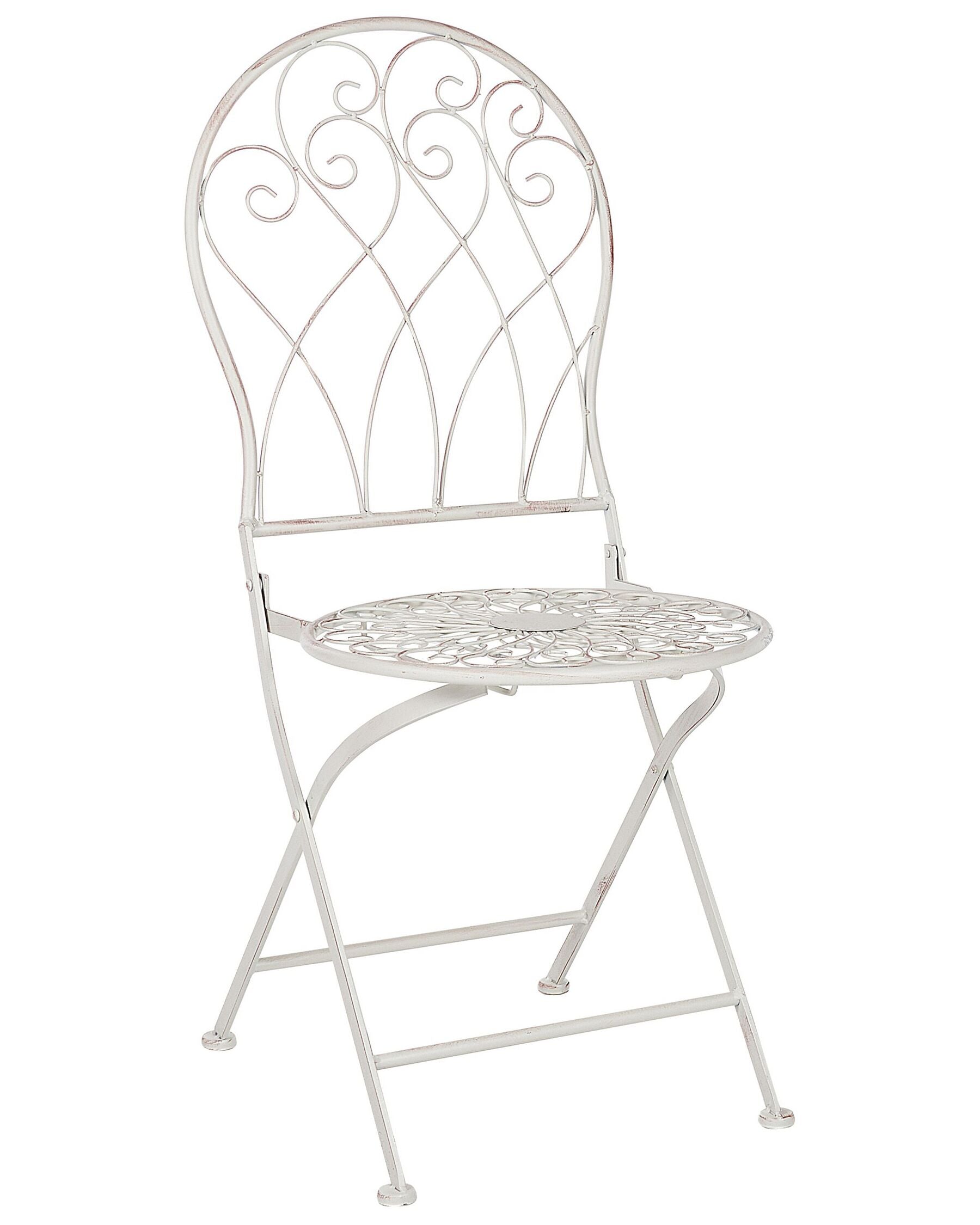Set of 2 Garden Chairs STIFFE Metal White