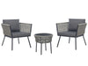 Bistro Set with Cushions PE Rattan Grey