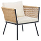 Bistro Set with Cushions Rattan Natural