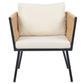 Bistro Set with Cushions Rattan Natural