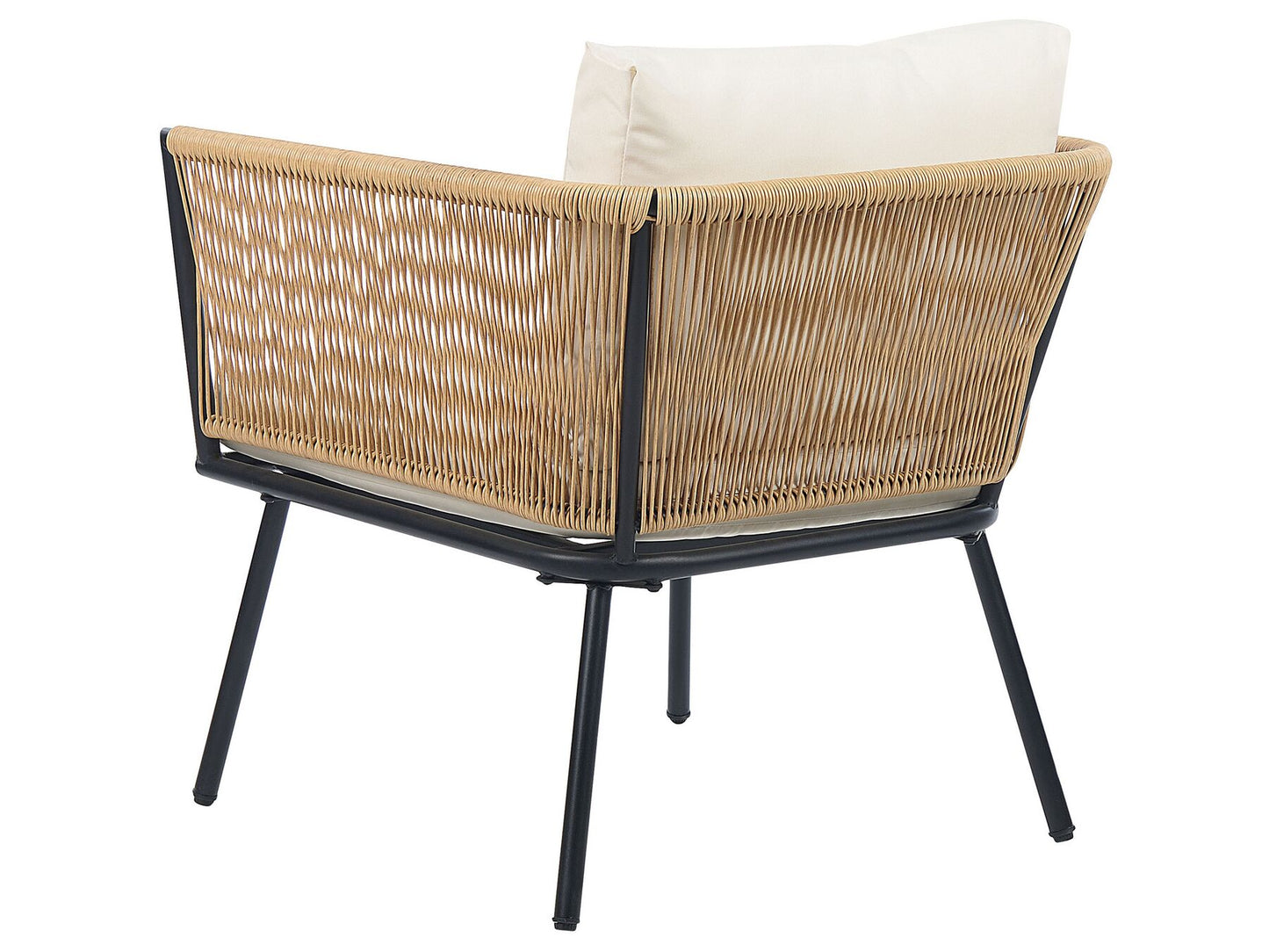 Bistro Set with Cushions Rattan Natural