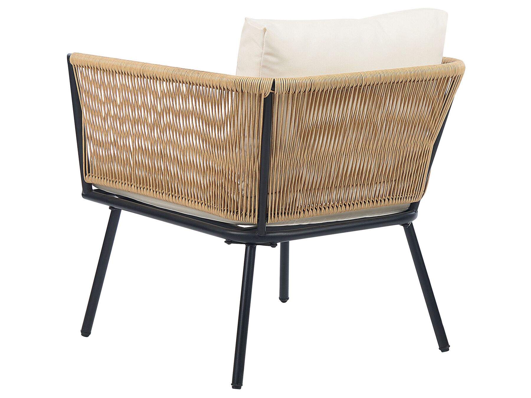 Bistro Set with Cushions Rattan Natural