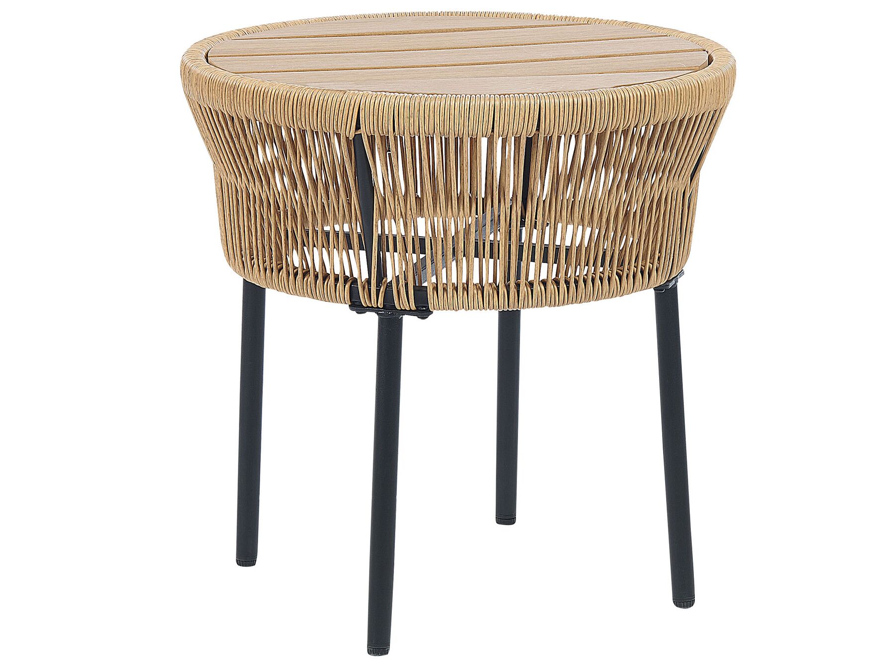 Bistro Set with Cushions Rattan Natural