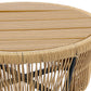 Bistro Set with Cushions Rattan Natural