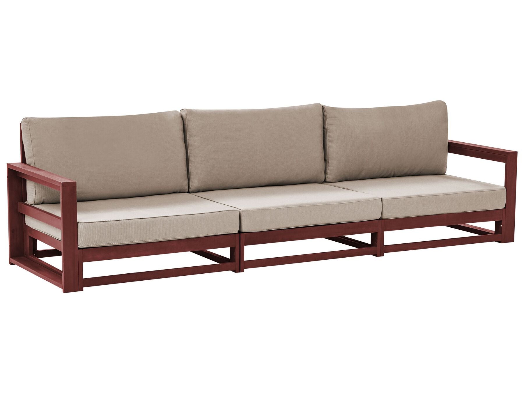 Garden Sofa 3 Seater TIMOR Modular Acacia Wood Dark Red