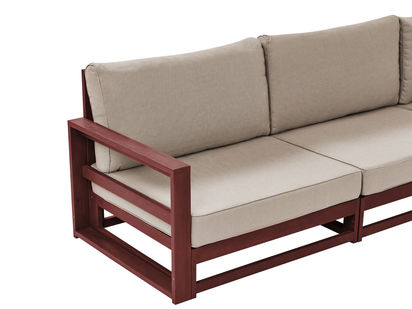 Garden Sofa 3 Seater TIMOR Modular Acacia Wood Dark Red