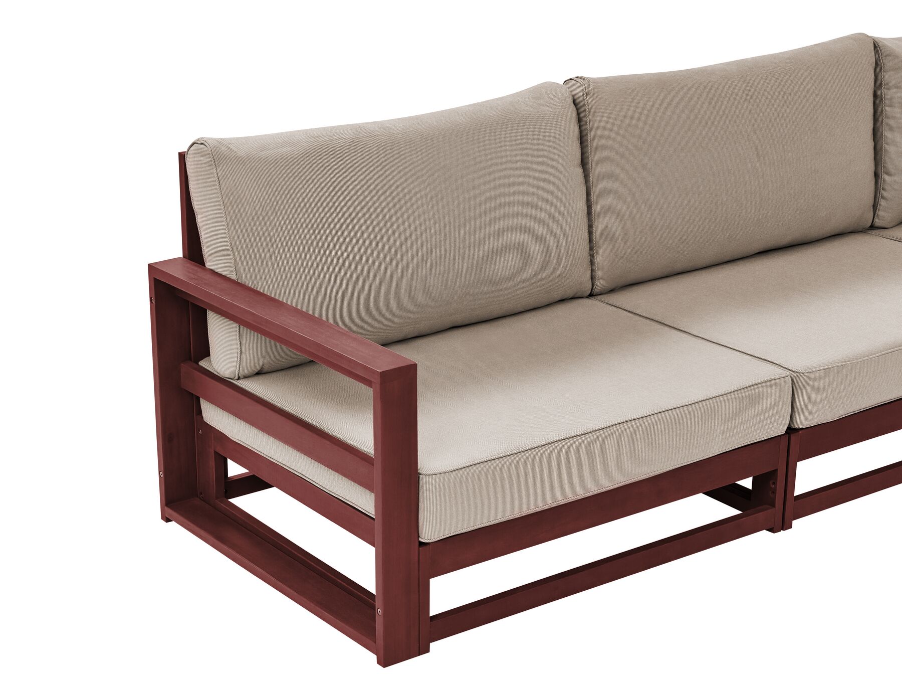 Garden Sofa 3 Seater TIMOR Modular Acacia Wood Dark Red