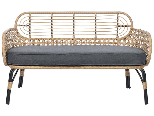 Garden Sofa 2 Seater PRATELLO PE Rattan Natural