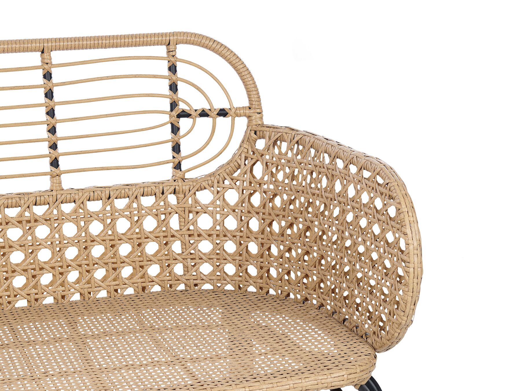 Garden Sofa 2 Seater PRATELLO PE Rattan Natural