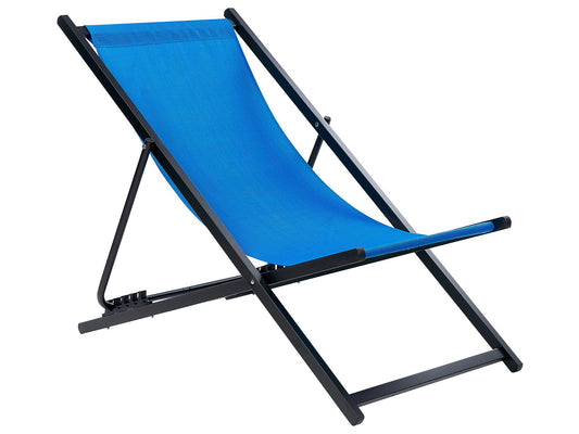 Folding Deck Chair Blue and Black LOCRI II