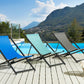 Folding Deck Chair Turquoise and Black LOCRI II