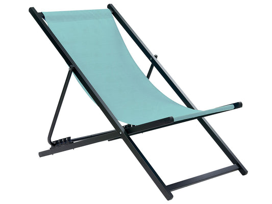 Folding Deck Chair Turquoise and Black LOCRI II