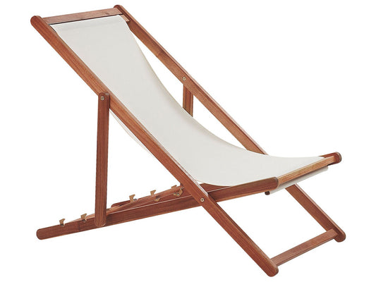 Folding Deck Chair ANZIO with Replacement Fabrics Acacia Wood Dark Brown