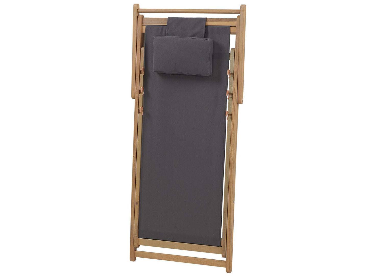Folding Deck Chair AVELLINO with Replacement Fabrics Acacia Wood Dark Brown