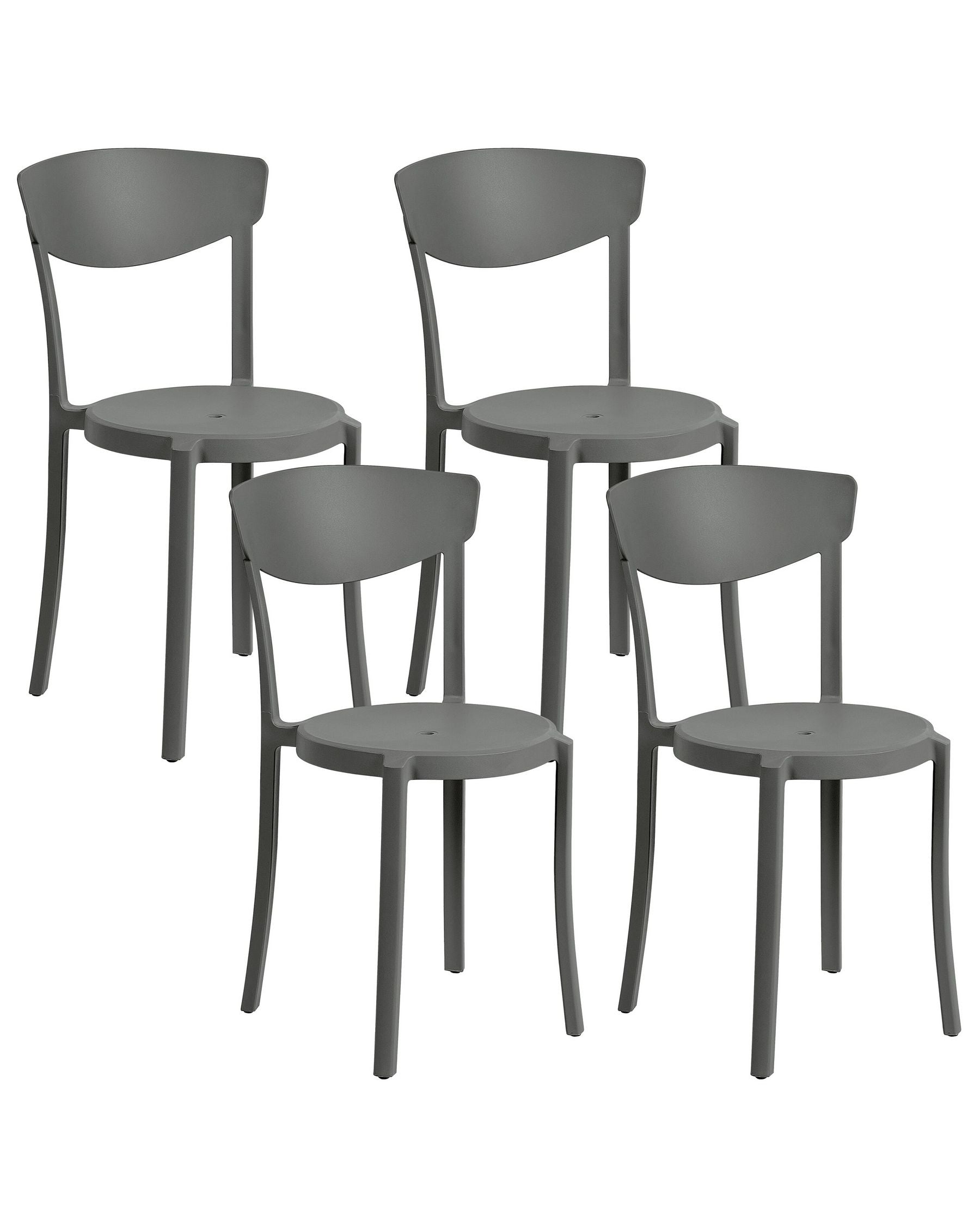 Set of 4 Garden Chairs VIESTE Dark Grey