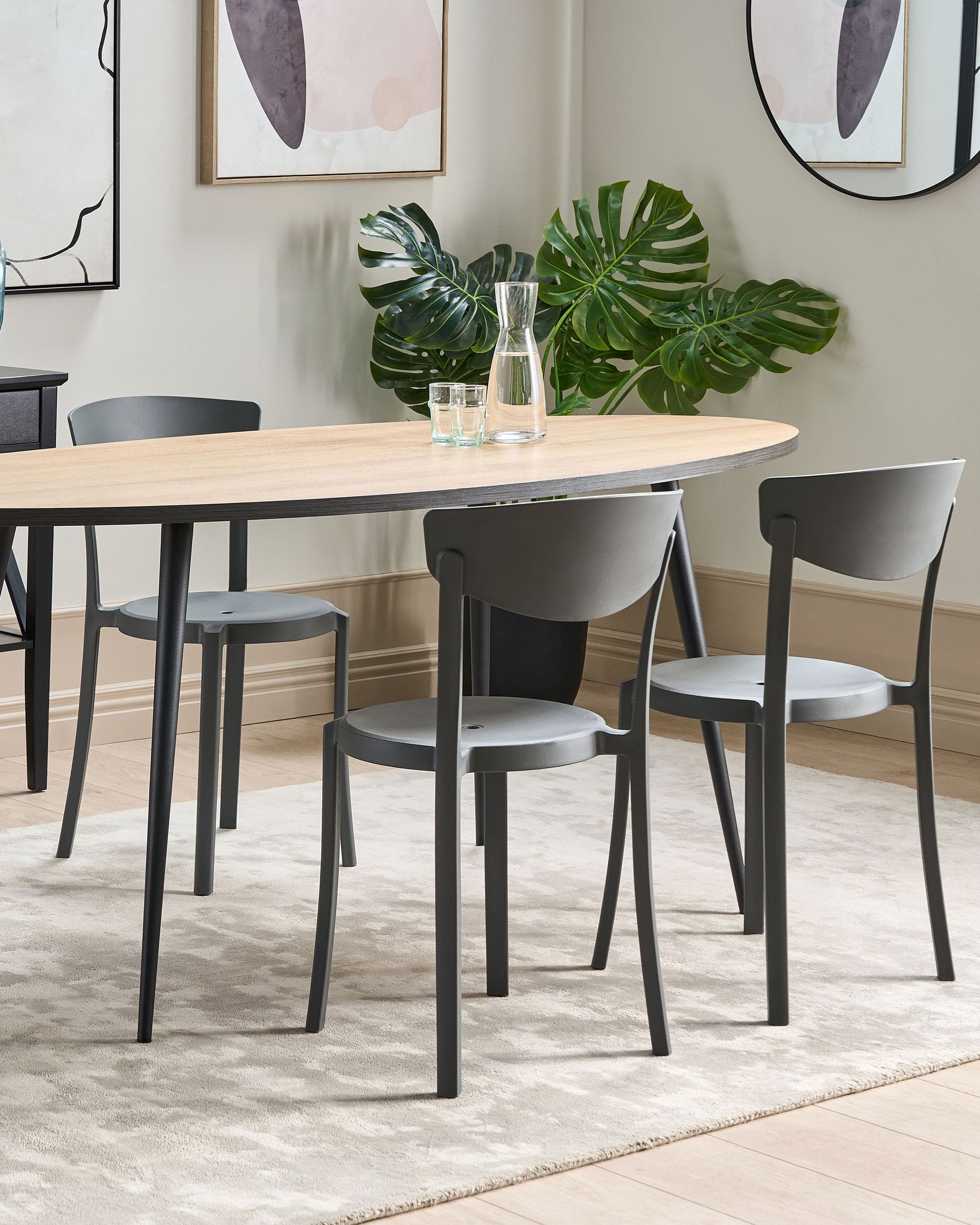 Set of 4 Garden Chairs VIESTE Dark Grey