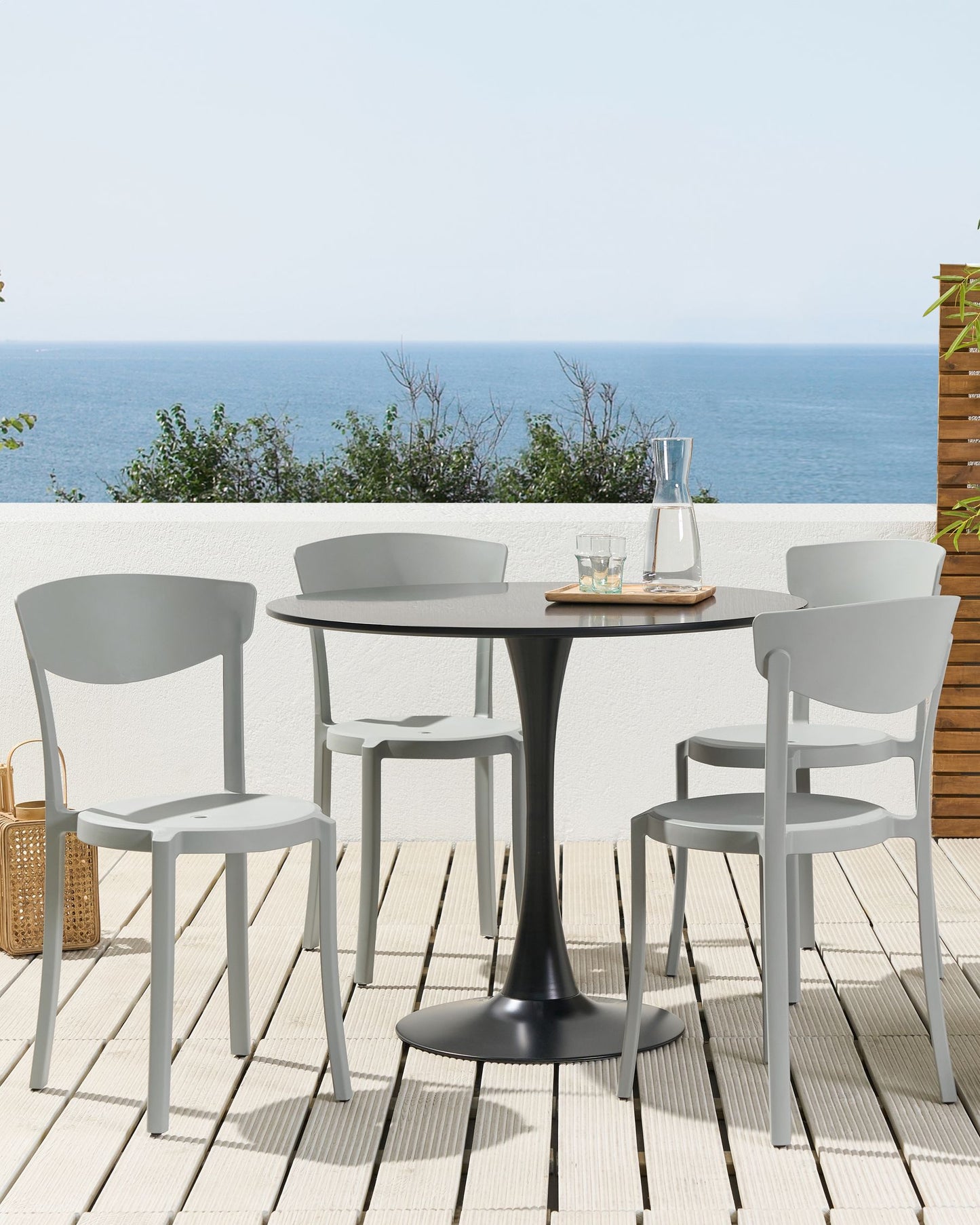 Set of 4 Garden Chairs VIESTE Light Grey