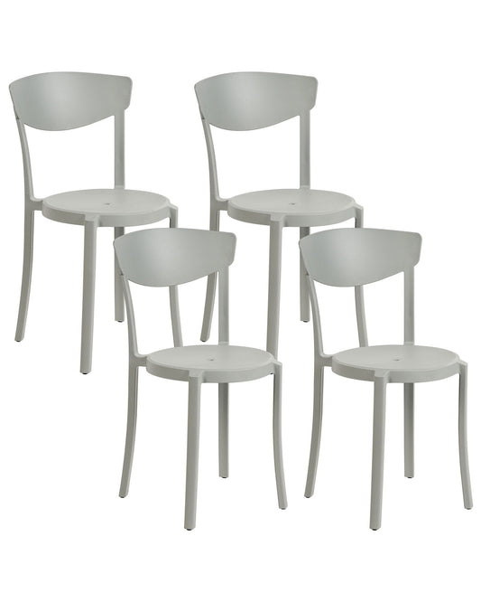 Set of 4 Garden Chairs VIESTE Light Grey