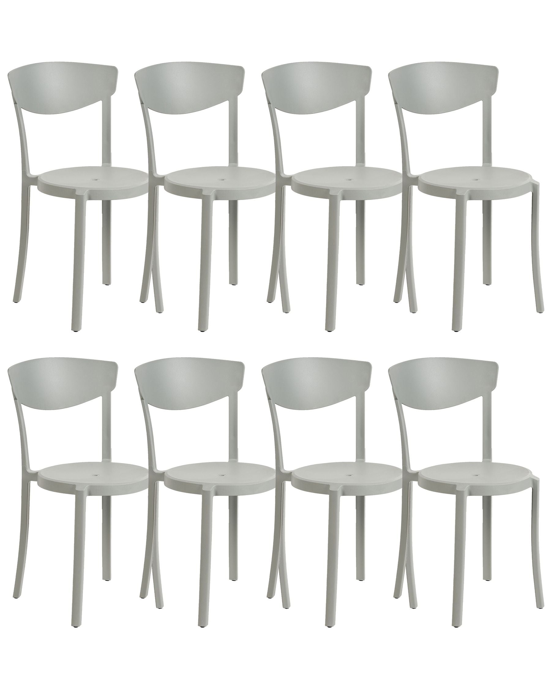 Set of 8 Dining Chairs VIESTE Light Grey