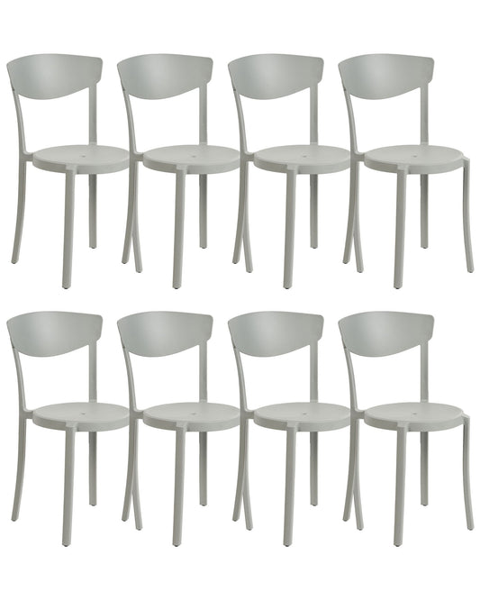 Set of 8 Dining Chairs VIESTE Light Grey