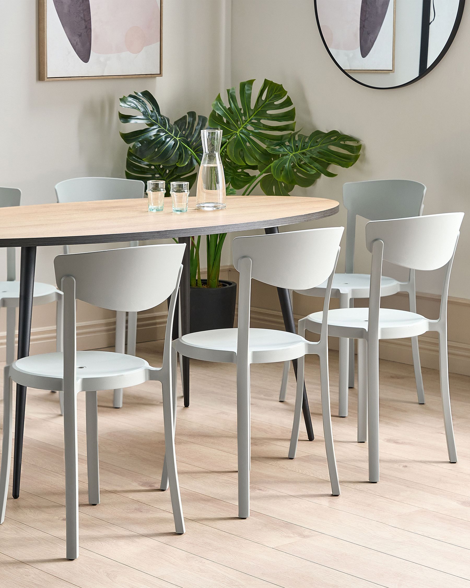 Set of 8 Dining Chairs VIESTE Light Grey
