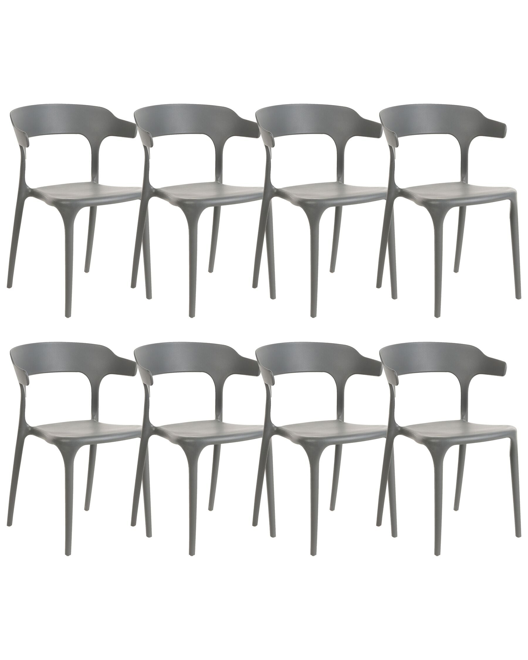 Set of 8 Dining Chairs GUBBIO Grey