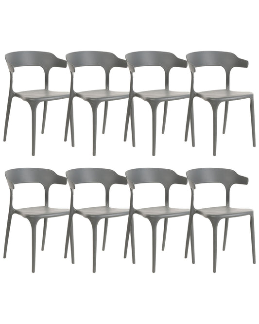 Set of 8 Dining Chairs GUBBIO Grey