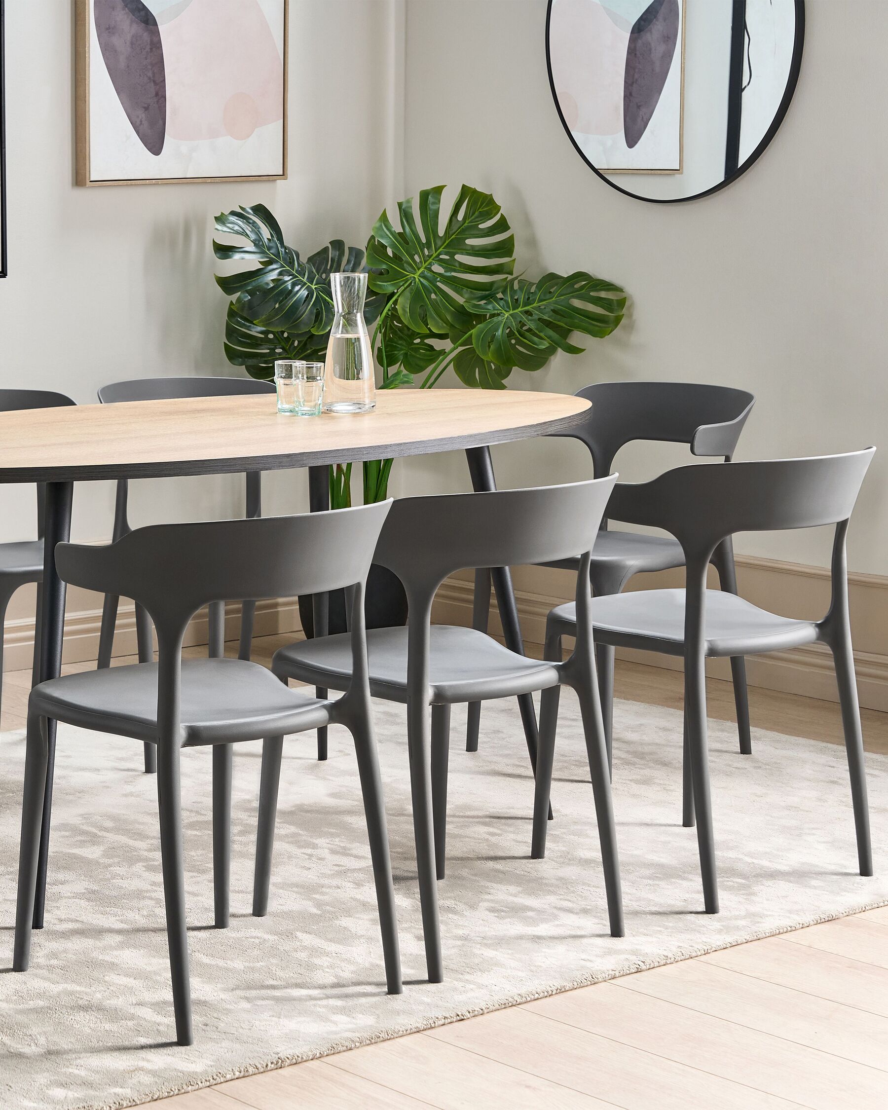 Set of 8 Dining Chairs GUBBIO Grey