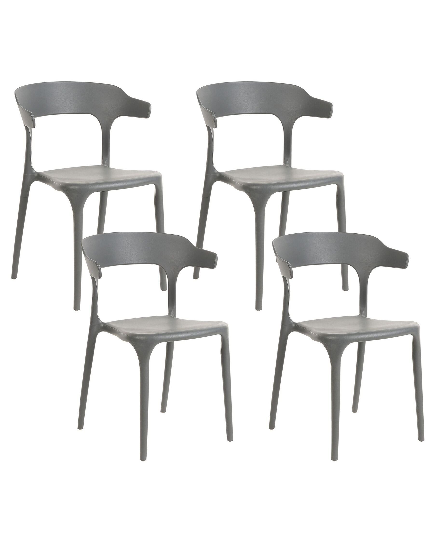 Set of 4 Garden Chairs GUBBIO Grey
