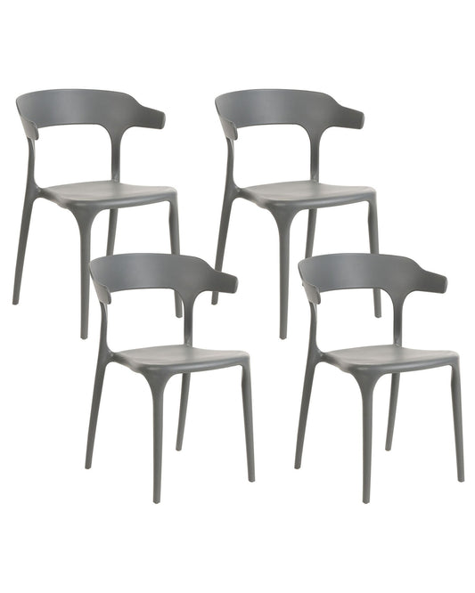 Set of 4 Garden Chairs GUBBIO Grey