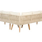 Garden Corner Sofa with Table 5 Seater ALCAMO Left Hand Acacia Wood Light Beige