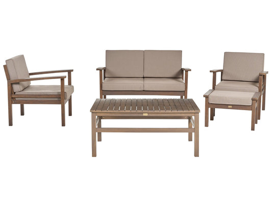 Garden Lounge Set with Table 4 Seater MANILA Acacia Wood Dark Brown