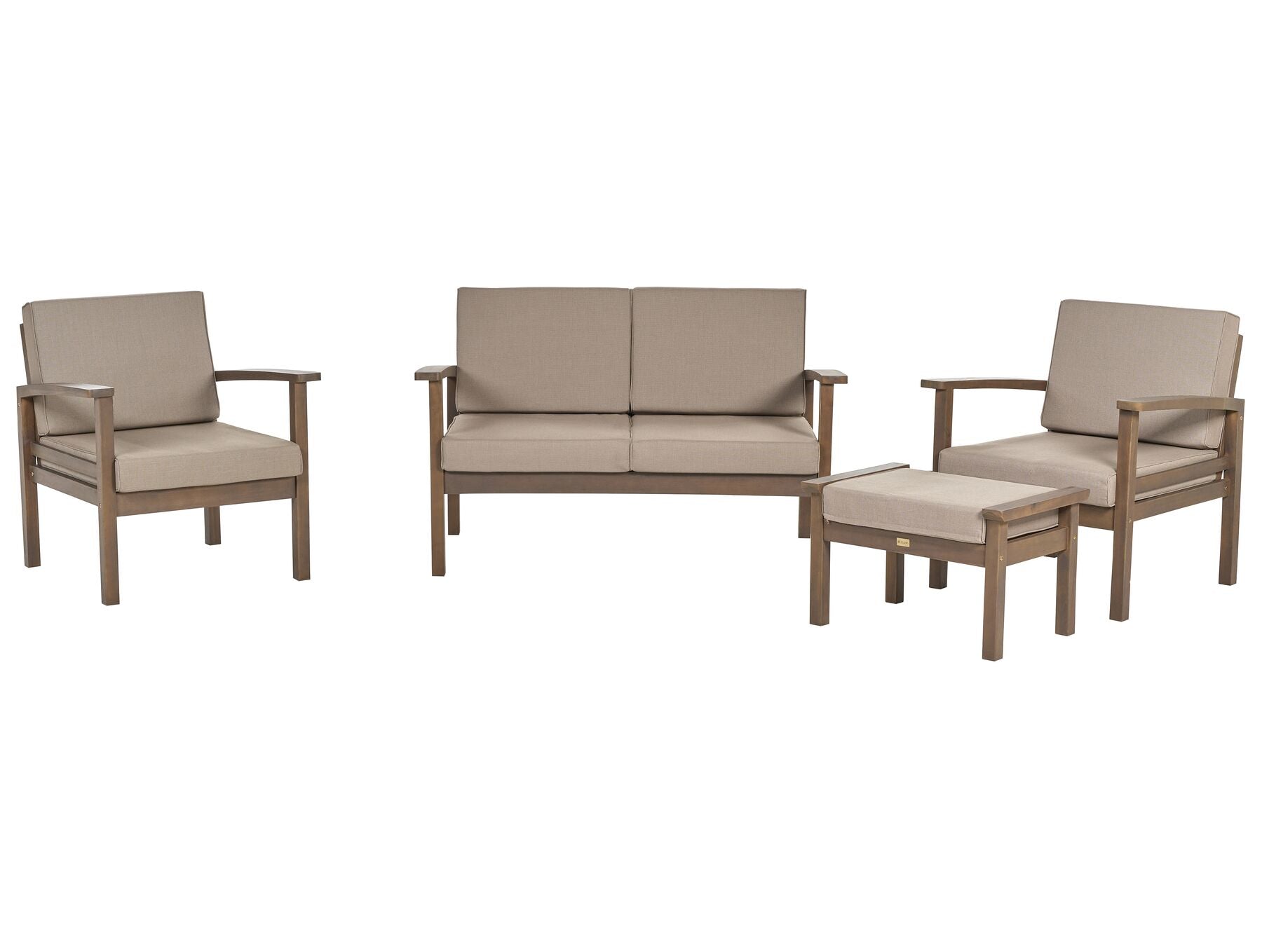 Garden Lounge Set with Table 4 Seater MANILA Acacia Wood Dark Brown
