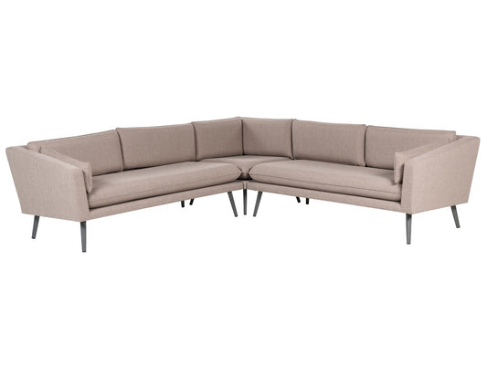5 Seater Modular Garden Corner Sofa Beige LORETELLO