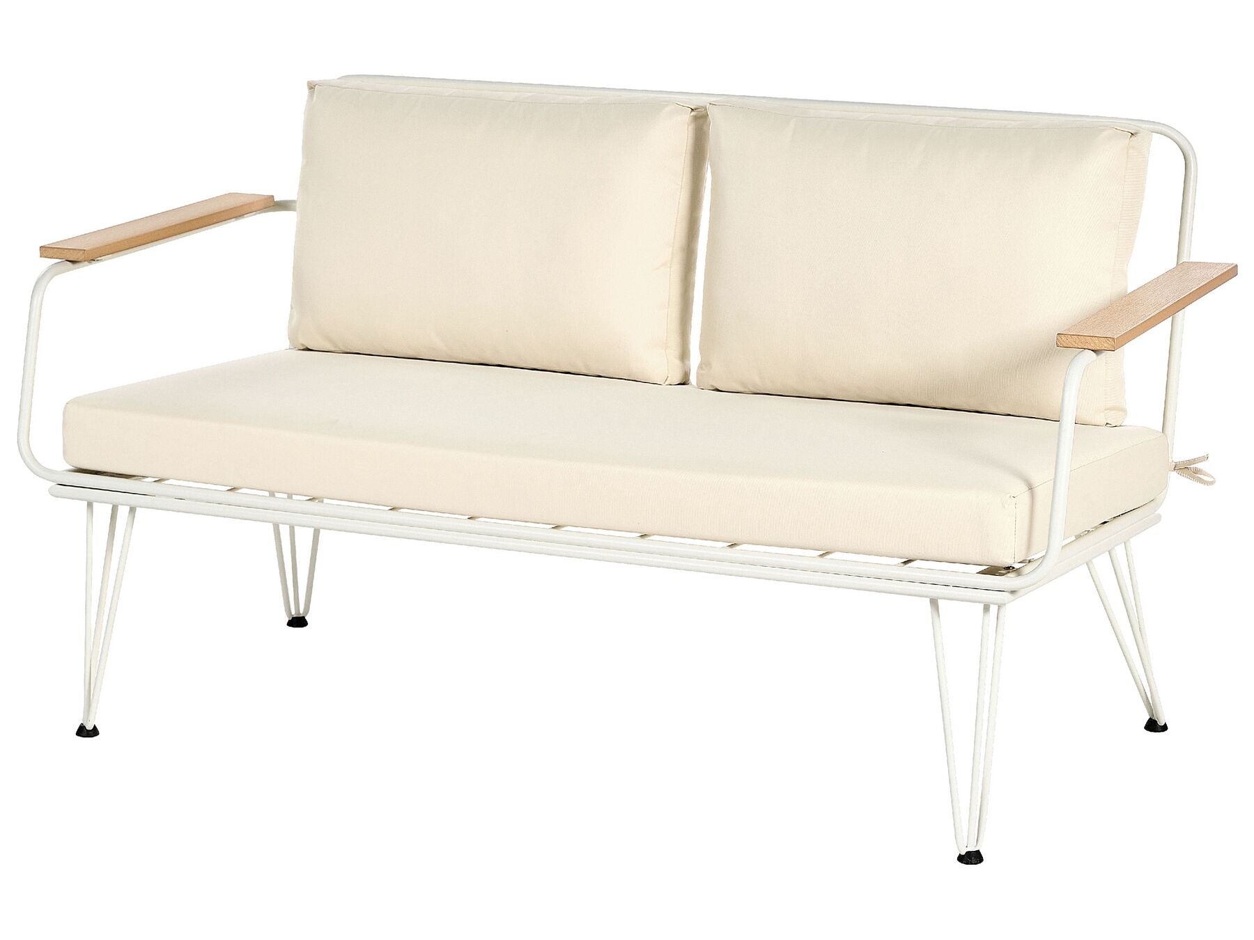 Garden Lounge Set with Table 4 Seater MONTESILVANO Metal Light Beige
