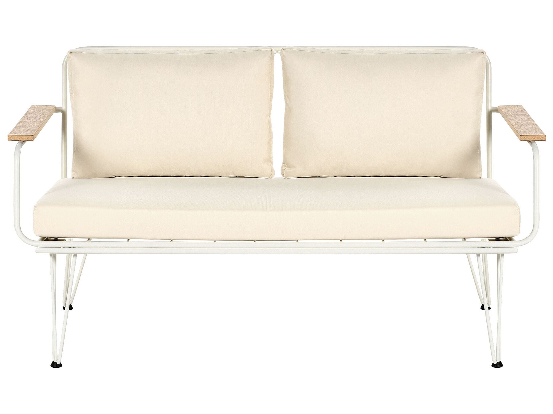 Garden Lounge Set with Table 4 Seater MONTESILVANO Metal Light Beige