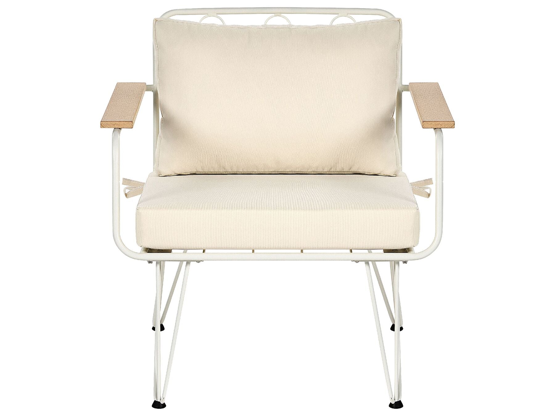 Garden Lounge Set with Table 4 Seater MONTESILVANO Metal Light Beige