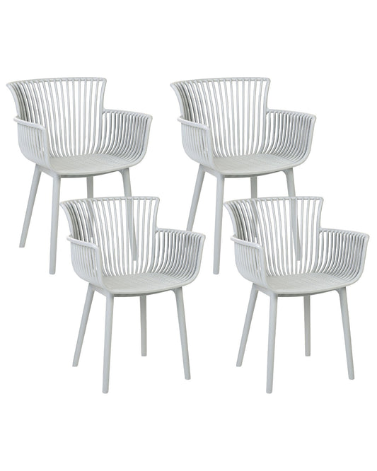 Set of 4 Garden Chairs PESARO Light Grey